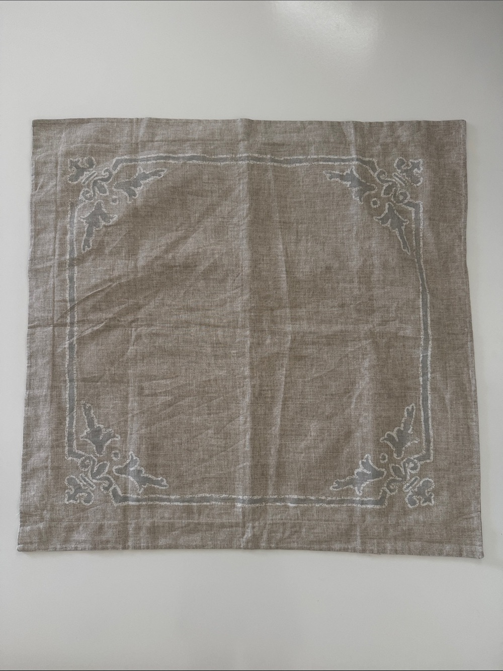 Restoration Hardware EURO Pillow Sham FOG Dune Italian Baroque Medallion Pattern